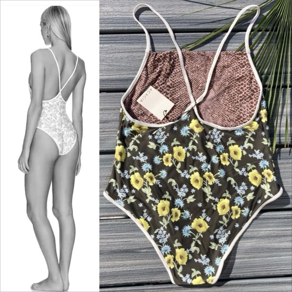 ACACIA - Piped Peyton Full Piece Swimsuit in Citrine - XL - Picture 7 of 16